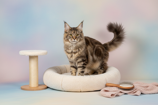 Maine Coon accessories grooming brush scratching post bed large long hair cat