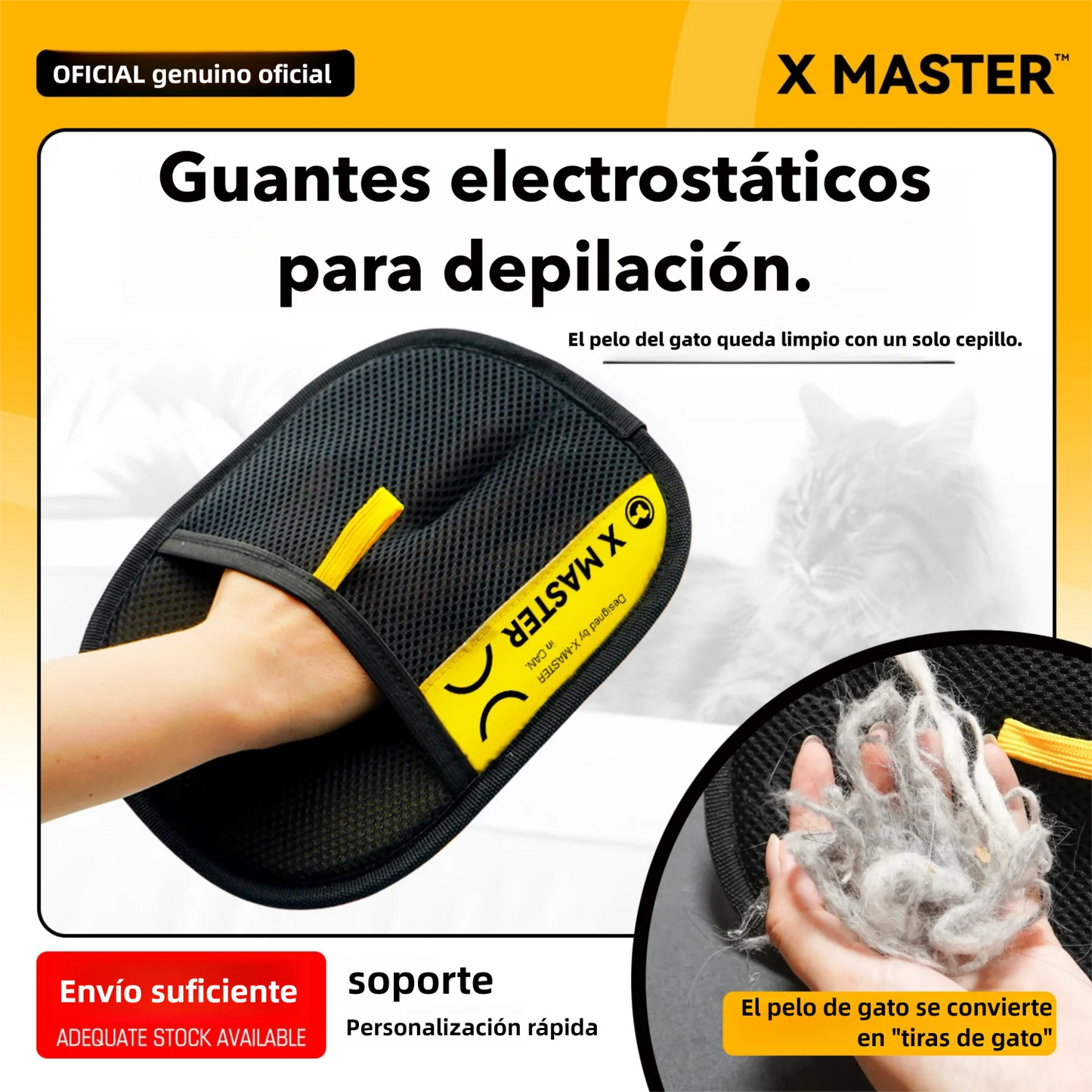 Guante Electrostático Quitapelos 2 en 1 para Perros y Gatos – Seguro y Reutilizable