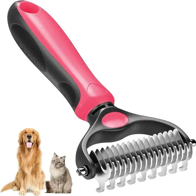 Cepillo Deshedding 2 en 1 para Perros y Gatos - Elimina Pelo Muerto y Nudos