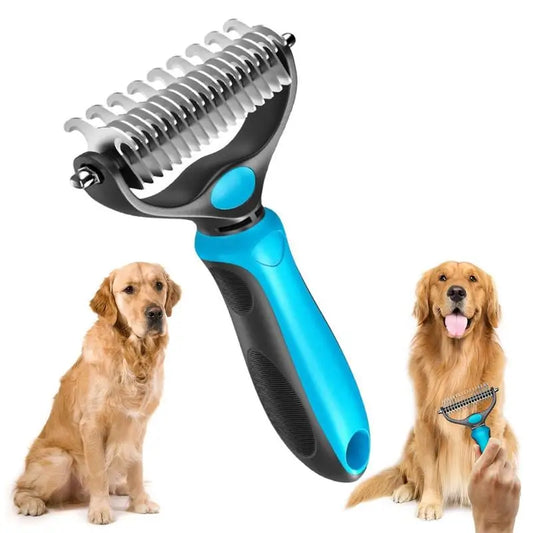 Cepillo Deshedding 2 en 1 para Perros y Gatos - Elimina Pelo Muerto y Nudos