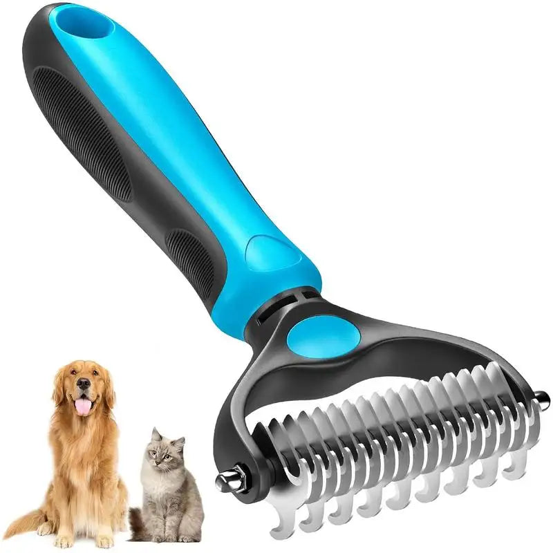 Cepillo Deshedding 2 en 1 para Perros y Gatos - Elimina Pelo Muerto y Nudos